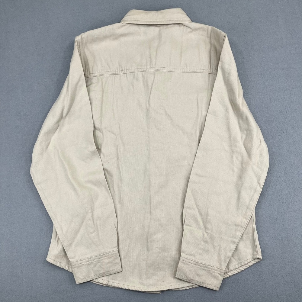 Lucky Brand Mens Oatmeal Beige Cotton Button Down Shirt Jacket Small New NWT - Picture 11 of 14
